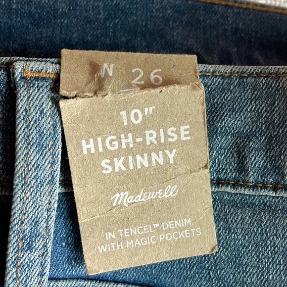 Madewell Button Fly Skinny Jeans High Rise Size 26-Magic Pockets NWT